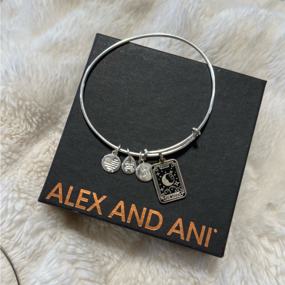 Alex and Ani “The Moon” Silver Charm Bracelet